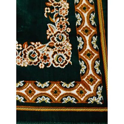 Prayer Rug Carpet Islamic Muslim Salah Meditation Mat Turkish Portable Green