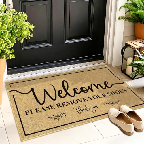 Welcome Door Mat Outdoor Funny Front Door Mat for Outside Entrance 17"x30" - color: Welcome Mat