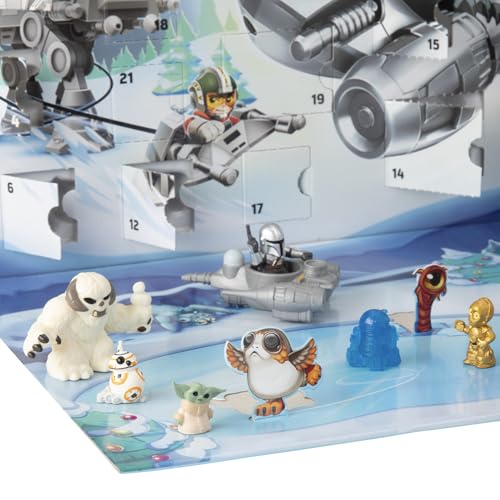 STAR WARS Advent Calendar, 24 Pieces Including Micro Figures & Vehicles, Countdown Calendar, Surprise Toys for Boys & Girls Ages 4+ (Amazon Exclusive)