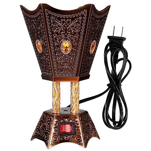 Ciieeo Electric Arabian Incense Burner Desktop Plug-in Censer for Home Decoration and Aromatherapy Relaxation Compact 6.69X4.52X3.93In Vintage Style