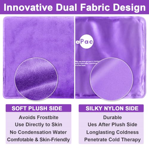 AiricePac Extra Large Gel Flexible Back Ice Packs for Injuries Reusable, 11”x 20” Cold Compress Therapy Wrap for Knee Leg Neck Shoulder Hip Back Pain Relief, Swelling, Bruises, Surgery, Purple - style: Pueple XXL 1 PACK