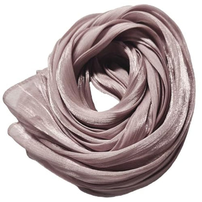 Women Premium Hijab Head Scarf Lightweight Shimmer Scarves Crepe Wedding Shawls and Wraps for Evening Dresses Shiny - color: Pi-purple 10#