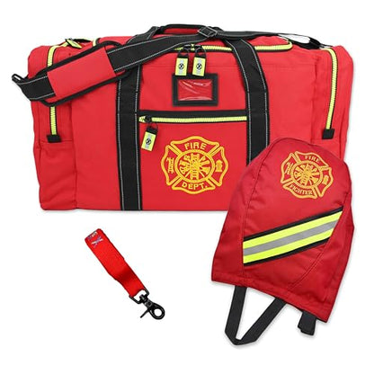 Lightning X Firefighter Turnout Gear Package - Gear Bag, SCBA Mask Bag, Fire Glove Strap, Shoulder Strap - color: Red