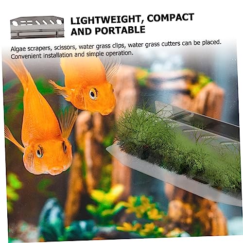 Sosoport 1Pc Aquarium Tool Organizer Fish Tank Holder for Accessories Compact Rack for Scrapers Scissors and Water