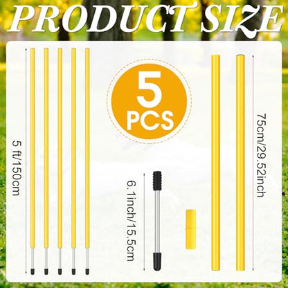 Blulu 5/10/30pcs Training Agility Poles 5ft Adjustable Soccer Training Poles Soccer Sticks Agility Equipment for Football Sport Football Speed