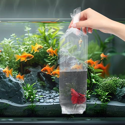 SEWACC 50pcs Fish Transport Bags for Live Aquarium Fish Heavy Duty Plastic Shipping Bags 6x34cm Leak-proof Packing Containers
