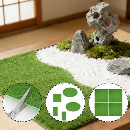 4PCS Fake Grass, Pet Turf Artificial Grass, Miniature Plants for Dollhouse, for DIY Mini Garden Decor, 5.9 * 5.9 Inches - size: 5.9*5.9 Inches