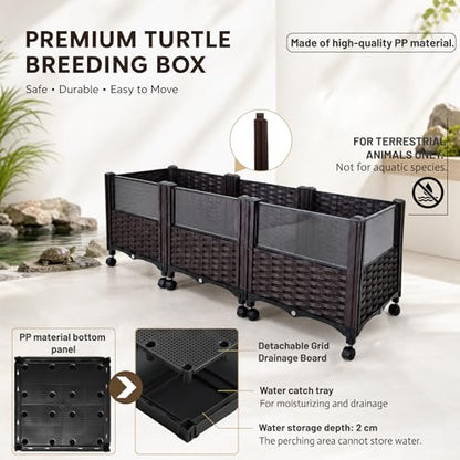 Turtle Tank, Reptile breeding Tank, Large Enclosure for Land Turtles, Large Enclosure for sea Turtles, Habitat for sea Turtles, Optional Increase in Quantity, add 10 Wheels, Turtle Supplies