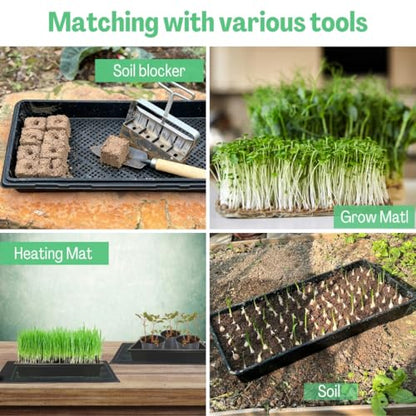 1020 Mesh Tray Soil Blocking Tray 1020 Trays Seedling Starter Trays 10 Pack Black 10x21 Inches for Microgreens Hydroponic - size: mesh tray 10 pack