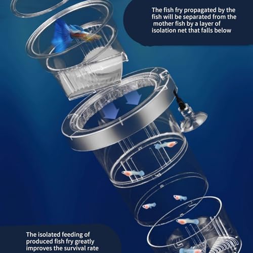 2PCS Floating Aquariums Breeding Box for Safe Fish Spawning and Fry Protections Reusable Nursery Divider - size: Long