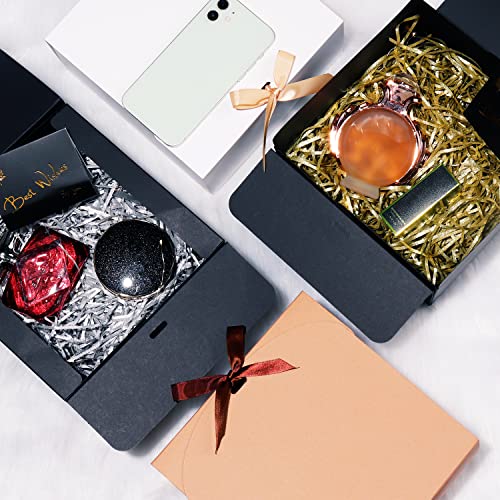 12pack Gift Boxes with Lids,Brown Gift Boxes Bulk with Brown Bow Ribbon,Bridesmaid Proposal Box for Presents Kraft Paper Gift Boxes for Wedding, Father's Day, Christmas, Halloween, Baby Shower - color: Brown