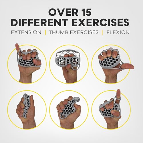LIONTEK TEKGRIP Hand Grip Strengthener & Finger Exerciser, Dual-Action Grip and Extension Trainer with 3 Progressive Resistance Levels