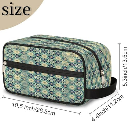 Travel Toiletry Bag for Women Men, Islamic Flowers Foldable Dopp Kit Water Resistant Shaving Bag for Toiletries Cosmetics Traveling Organizer