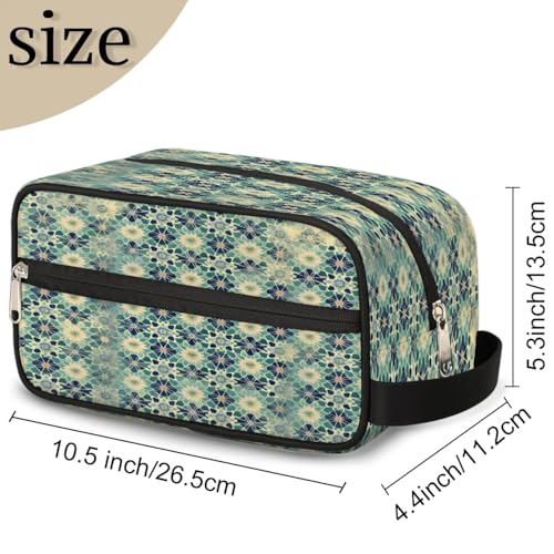 Travel Toiletry Bag for Women Men, Islamic Flowers Foldable Dopp Kit Water Resistant Shaving Bag for Toiletries Cosmetics Traveling Organizer