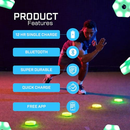 Sports Reaction Agility Lights Training Kit Improves Reaction Time & Agility for Athletes, Physical Therapists & Fitness Trainers Sports. - color: 8 Pods Reaction Lights
