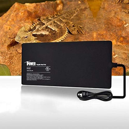 iPower 8 by 18-Inch 24W Reptile Heat Mat, LCD Digital Aquarium Thermometer, Under Tank Warmer Terrarium Heat Pad for Turtles Lizards Frogs and Other Small Animals, Multi Sizes - size: 8" x 18", style: Heat Pad + Thermometer
