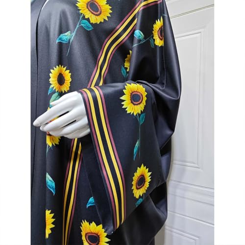 Long Chiffon Cardigan Abayas for Women's Muslim Kaftan | Applique Flower, Hijabs Dress - color: Flower Pattern