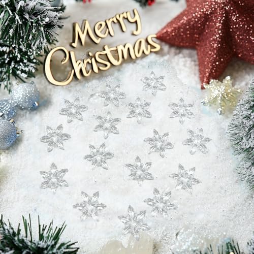 HappyFiller 114 PCS Clear Mini Acrylic Snowflake No Holes for Vase Fillers | Table Scatters,Sensory Bin Filler Gems ,Home Centerpieces,DIY Arts Crafts - color: Clear