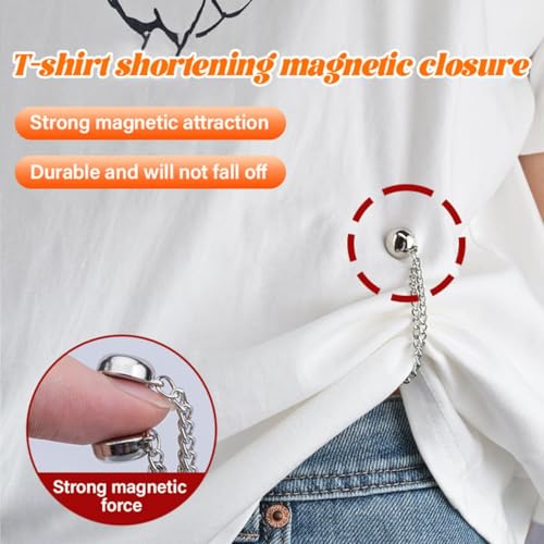 4 Pack Multi-Function Magnetic Clothing Clips, Magnetic Strength Buttons Powerful Hijab Magnets Chain Multi-Purpose Pinless Brooch for Cardigan Shawl Clothing Accessories Cuff Hem (Gray) - color: Gray