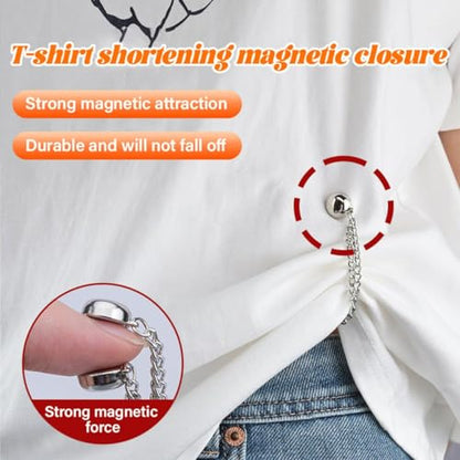 4 Pack Multi-Function Magnetic Clothing Clips, Magnetic Strength Buttons Powerful Hijab Magnets Chain Multi-Purpose Pinless Brooch for Cardigan Shawl Clothing Accessories Cuff Hem (Rose Red) - color: Rose Red