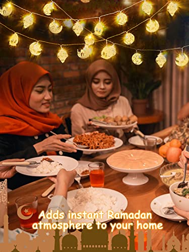 ANPHSIN Ramadan Eid String Light- 9.8ft 20LEDs Eid Moon Star Kerosene Lantern Lamp Battery Operated Mubarak Islam Decorative Indoor Lights String for Muslim Islamic Home Garden Patio Decor Supplies - style: Moon Star Kerosene Lamp
