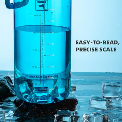 Fanhaw 32 oz Clear BPA-Free Tritan Water Bottle with Fast-Flow Spout Lid, BPA-Free & Leak-Proof Wide-Mouth Reusable Bottle for Gym, School & Office, Back to School Essentials (Classic Blue) - color: Classic Blue