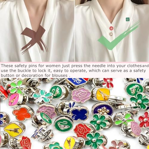 76 Pcs Pearl Brooch Pins Set, Scarf Ring Clips and Sweater Safety Pins