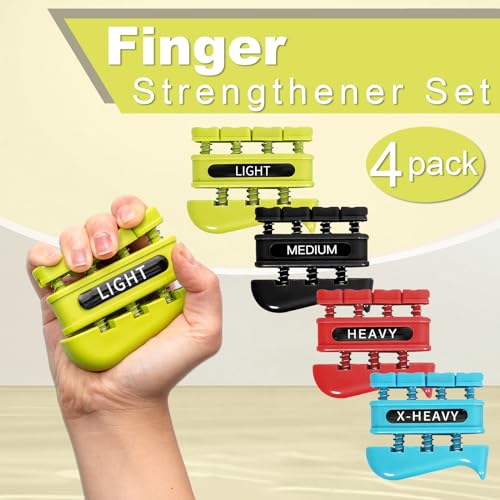 DICYWUDI Grip Strength Trainer, Finger Strength Trainer for Grip Strength Training for Fingers, Wrists, and Hands for Home, Office, Gym, Climbing, Athletes, Musicians, and Therapy - color: Yellow/Black/Red/Blue