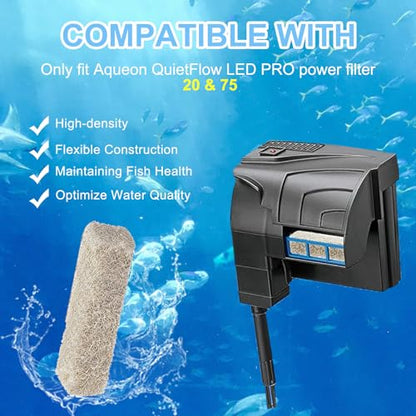 12pcs Ammonia Reducer Filter Pads Compatible with Aqueon, Aquarium Replacement Specialty Filter Pads, Compatible with QuietFlow LED PRO Model 20 and 75
