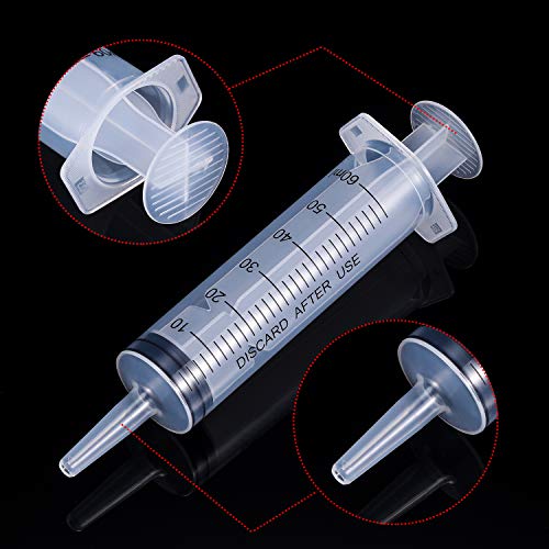 Frienda 4 Packs Syringes Without Needles,60 Ml | Large Plastic Measuring Tools for Food, Horse Care, Lab Dispensing, Graduated Markings, Reusable Multipurpose Applicators - size: 60 ml