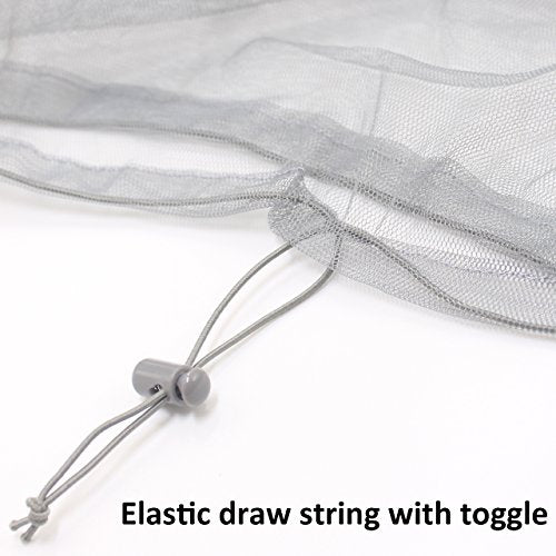 Anvin Mosquito Head Mesh Nets Gnat Face Netting for No See Ums Insects Bugs Gnats Biting Midges from Any Outdoor Activities, Works Over Most Hats Comes with Free Stock Pouches (3pcs, Grey) - color: Gray