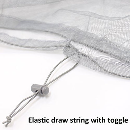 Anvin Mosquito Head Mesh Nets Gnat Face Netting for No See Ums Insects Bugs Gnats Biting Midges from Any Outdoor Activities, Works Over Most Hats Comes with Free Stock Pouches (3pcs, Grey) - color: Gray