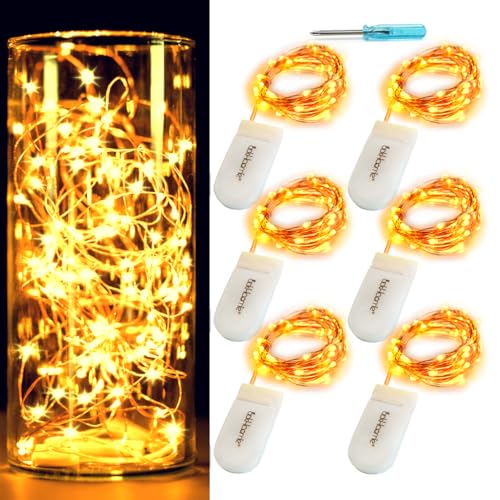 6 Pack 7Ft Starry String Lights No Remote Fairy String Lights,20 LED Amber - color: Amber, size: 7ft