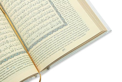 ihvan online, Holy Quran – Arabic & English Translation,Thermo Leather Hardcover, Easy-to-Read Script, QR Code Audio Support, Islamic Gift for Ramadan, Eid, Hajj & Umrah, White, 6'' X 8'' - color: Arabic & English Translation-white