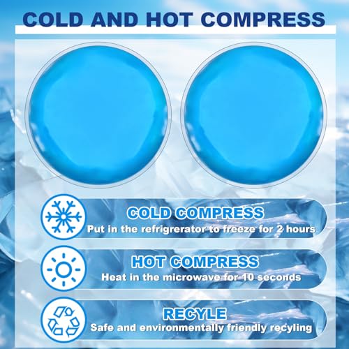 Reusable Ice Packs for Injuries, 10 Pack Round Ice Packs for Face, Gel Ice Pads Small Hot Cold Compress Ice Bag for Eyes After Surgery, Face, Wisdom Teeth, Breast Surgery 4.3 Inch - size: 4.3 Inch