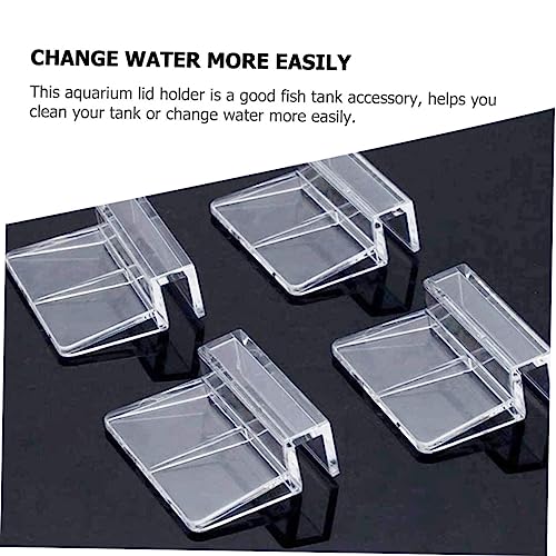 UPKOCH 8Pcs Acrylic Aquarium Lid Supports Durable Fish Tank Cover Bracket for Tanks for Easy Cleaning and Maintenance Sturdy Lid Clips for Various Aquatic