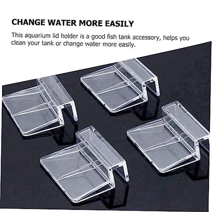 UPKOCH 8Pcs Acrylic Aquarium Lid Supports Durable Fish Tank Cover Bracket for Tanks for Easy Cleaning and Maintenance Sturdy Lid Clips for Various Aquatic