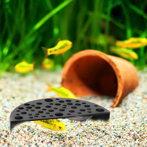 2Pcs Black Cave Ornaments, Good Size Half Moon House Decor, Hiding Tools Supplies, Accessories Decor Supplies Can Be Used in Aquariums
