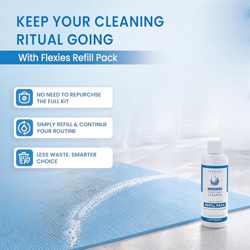 Flexies Foaming Yoga Mat Cleaner Refill Pack | Plant-Based Foaming Spray | Deep Cleans Yoga and Pilates Mats, 6.76 fl oz, Fragrance-Free - color: Refill Fragrance Free