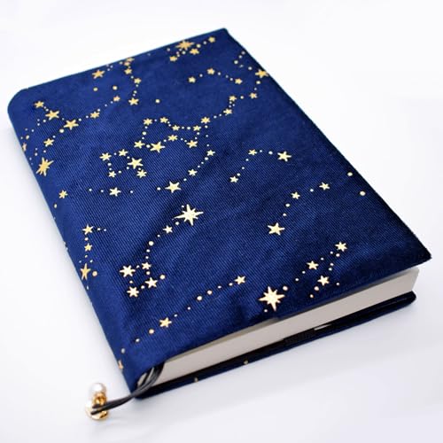 BLBMH 5x8 Book Cover | Handmade Non-Stretch Fabric Sleeve with Bookmark | for Paperback Bible Journal | Privacy Reading Gift for Women - Velvet Blue - color: Velvet Blue