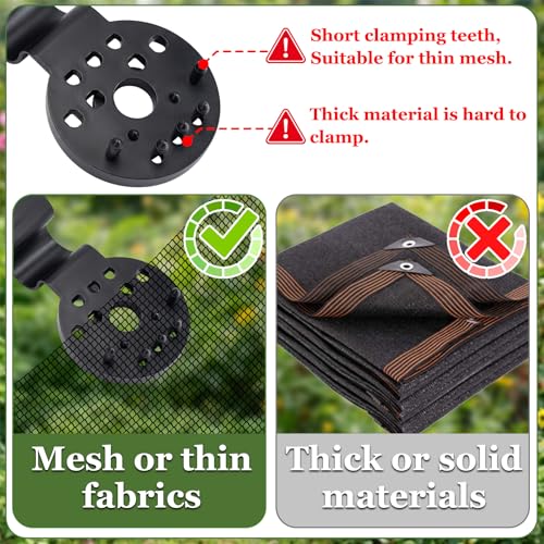 40 Pcs Shade Cloth Clips for Mesh and Thin Shade Fabric | Plastic Shade Net Fasteners, Round Black Design, for Mesh Tarps, Bird Netting, Garden Netting and Sun Shade Covers