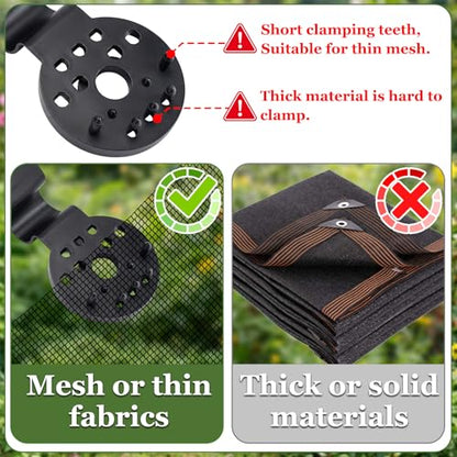 40 Pcs Shade Cloth Clips for Mesh and Thin Shade Fabric | Plastic Shade Net Fasteners, Round Black Design, for Mesh Tarps, Bird Netting, Garden Netting and Sun Shade Covers