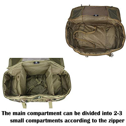 3 in 1 Tactical Travel Duffel Bag Backpack, Heavy Duty Gym Bag coyote | Waterproof 600D nylon, internal collapsible dividers, weekend overnight travel, gym workout, camping luggage, 45L - color: Coyote, size: 45L,(23x12x9)Inches