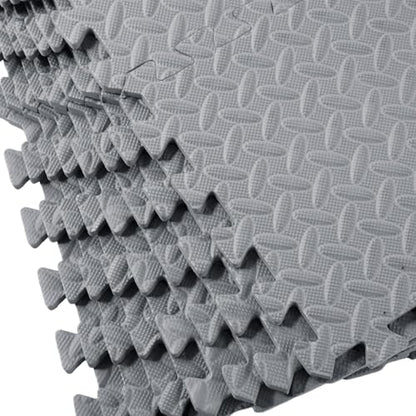 Interlocking Puzzle Exercise Mat, EVA Foam, 20" x 20", 1 cm Thick, Black, 24 Pieces, 64 Sq Ft, for Home Gym, Fitness Equipment and Play Areas (24, Grey) - color: Grey