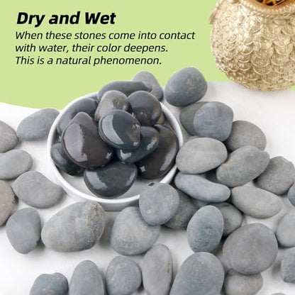 45LB River Rocks,Mexican Beach Pebbles for Plants,Potting,Garden Landscape Stone Paving Stone Grey 1Inch - 2Inch… - size: 45LB, style: Large