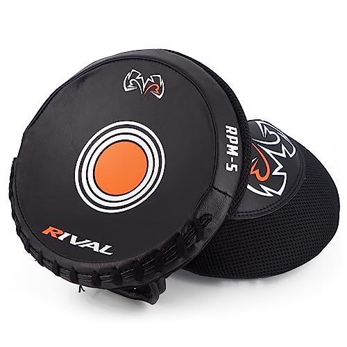 RIVAL Boxing RPM5 2.0 Parabolic Punch Mitts - Perfect for Precision and Combination Punching, 7" Diameter Striking Surface - color: Black