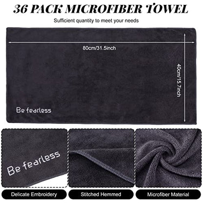 Newwiee 1 Pc Microfiber Gym Towel for Exercise Fitness 32 x 16 Inch Soft Quick-Drying Sweat Absorbent Yoga Towel for Women Men Be Fearless Sport Towels for Cycling, Swimming, Workout, Camping