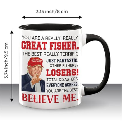 Fisher 11 Oz Mug - Funny Fishing Gifts for Men - Christmas, Birthday, Father's Day Gift for Fisherman - Unique Gifts for Dad, Husband, Grandpa, Son, Friends