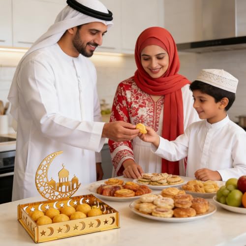 ANOTION EID Decorations for Home 2026 - Ramadan Serving Tray, Ramadan Table Decor, Islamic Ramadan Decor, Ramadan Gifts, Ramadan Mubarak Sign & Ramadan Table Décor, 1 Pack