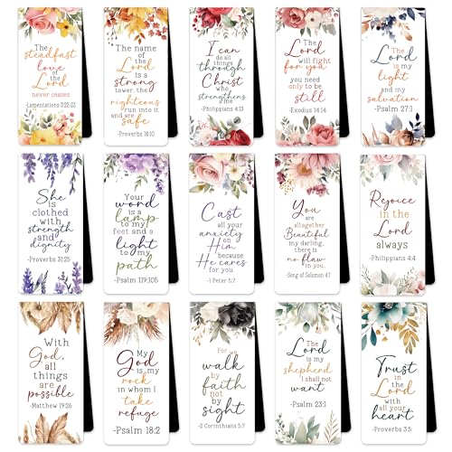 Bible Verse Floral Magnetic Bookmarks: 30 Pcs Inspirational Scripture Magnet Book Mark Clips for Reading, Flower Christian Page Markers Gifts for Women Students Church Reading School Office Supplies - style: Bible Verse Floral